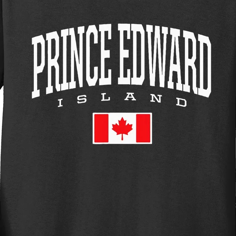 Eh Team Canadian Flag Prince Edward Island Canada Kids Long Sleeve Shirt