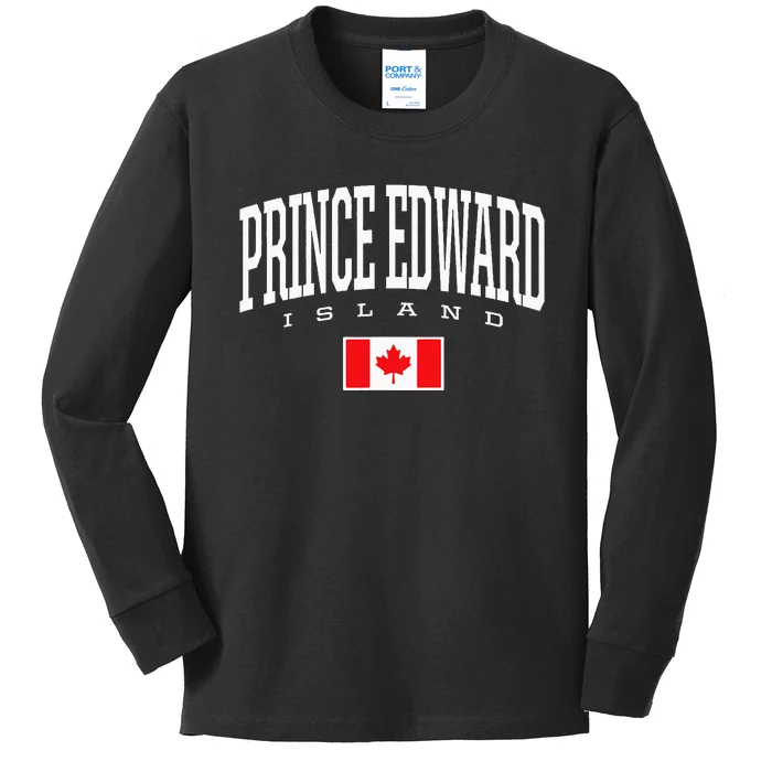 Eh Team Canadian Flag Prince Edward Island Canada Kids Long Sleeve Shirt