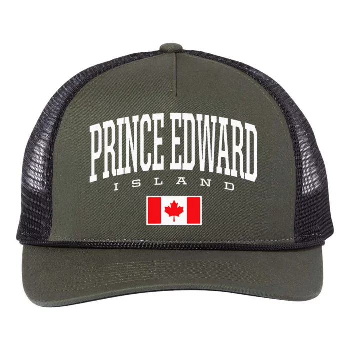 Eh Team Canadian Flag Prince Edward Island Canada Retro Rope Trucker Hat Cap