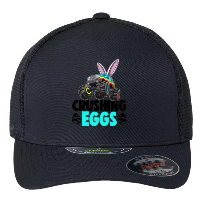 Easter Tee Crushing Egg Bunny Gift Easter Day Great Gift Flexfit Unipanel Trucker Cap