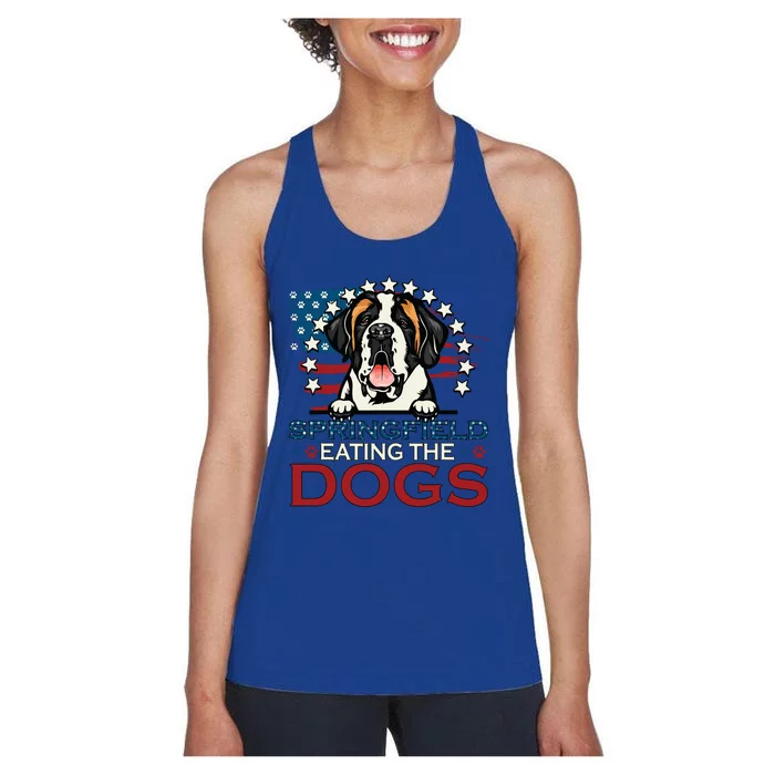 Eating The Dog Saint Bernard In Springfield Election Women's Racerback Tank