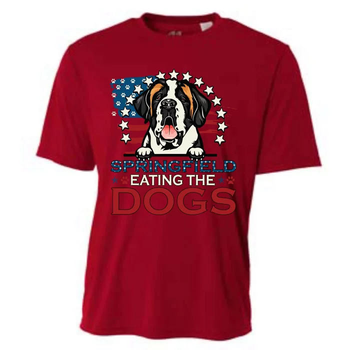 Eating The Dog Saint Bernard In Springfield Election Cooling Performance Crew T-Shirt