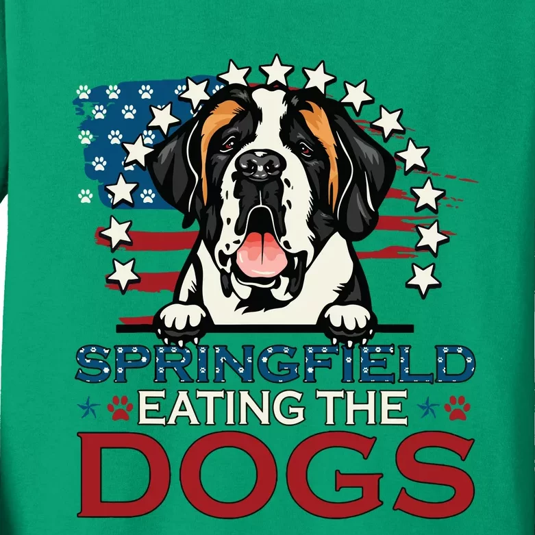 Eating The Dog Saint Bernard In Springfield Election Kids Long Sleeve Shirt