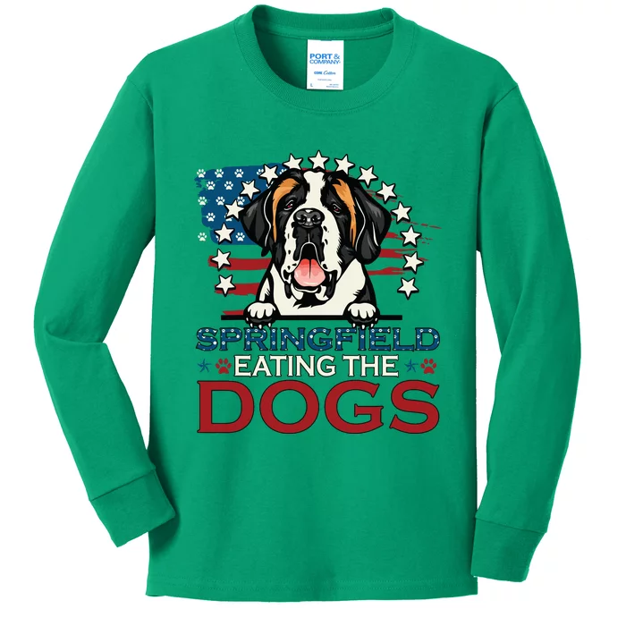 Eating The Dog Saint Bernard In Springfield Election Kids Long Sleeve Shirt