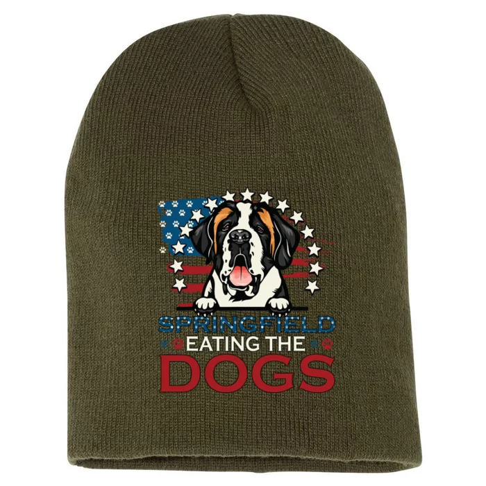 Eating The Dog Saint Bernard In Springfield Election Short Acrylic Beanie