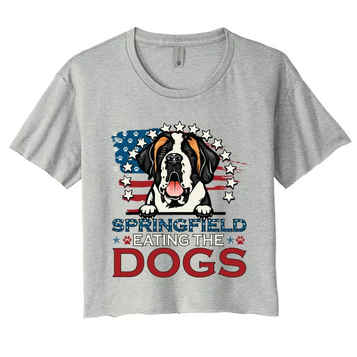 Eating The Dog Saint Bernard In Springfield Election Women's Crop Top Tee