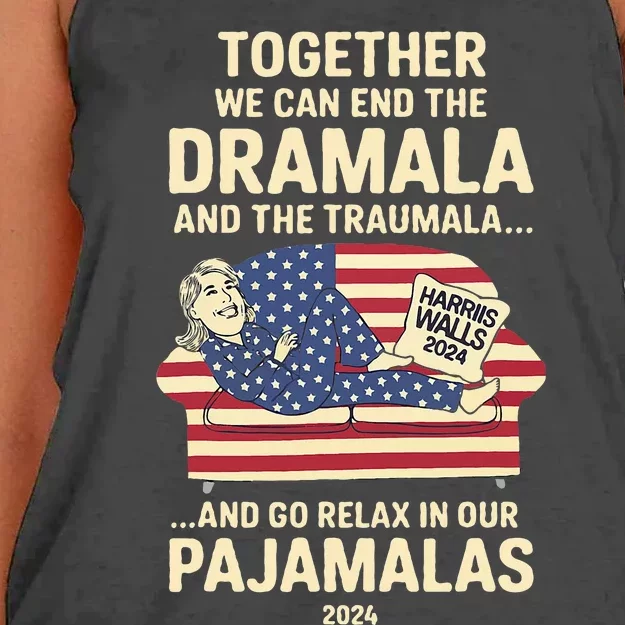 End The Dramala And The Traumala And Relax In Our Pajamalas Women's Knotted Racerback Tank