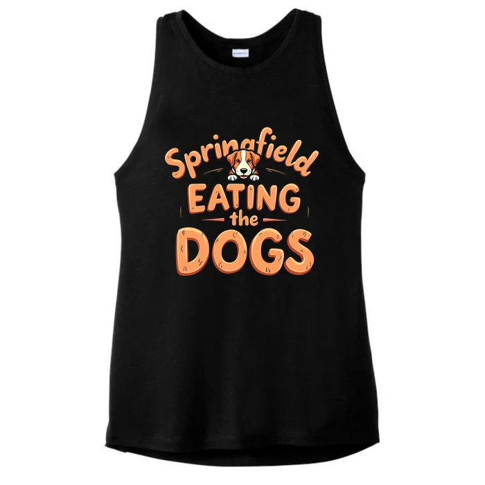 Eating The Dogs In Springfield Election Ladies Tri-Blend Wicking Tank