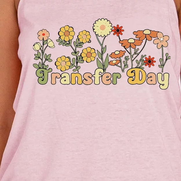 Embryo Transfer Day Ivf Flowers Ivf Transfer Day Couple Women's Knotted Racerback Tank