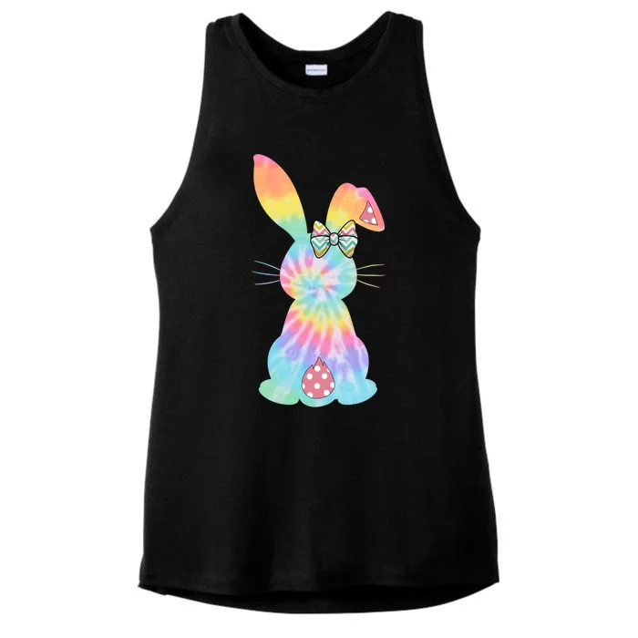 Easter Tie Dye Bunny Rabbit Palm Sunday Great Gift Ladies Tri-Blend Wicking Tank