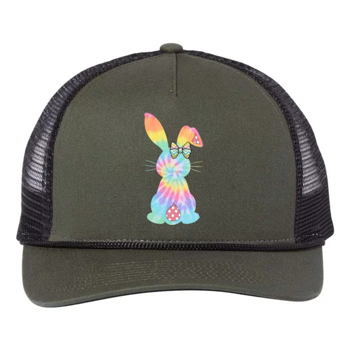 Easter Tie Dye Bunny Rabbit Palm Sunday Great Gift Retro Rope Trucker Hat Cap