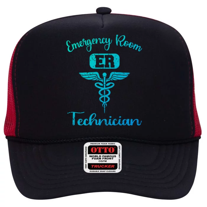 Er Tech Emergency Room Technologists Technicians Gift High Crown Mesh Trucker Hat