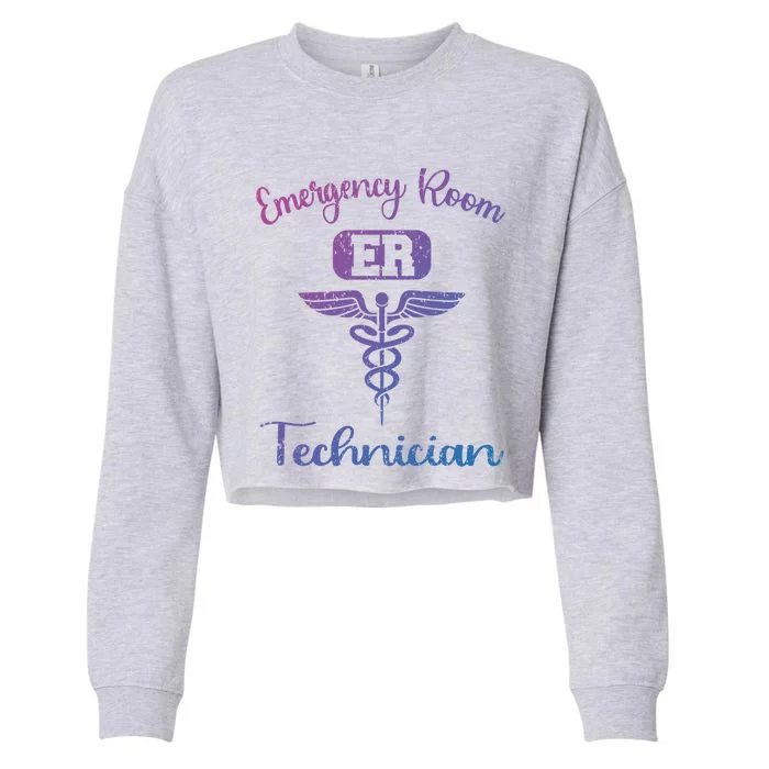 Er Tech Emergency Room Technologists Technicians Gift Cropped Pullover Crew