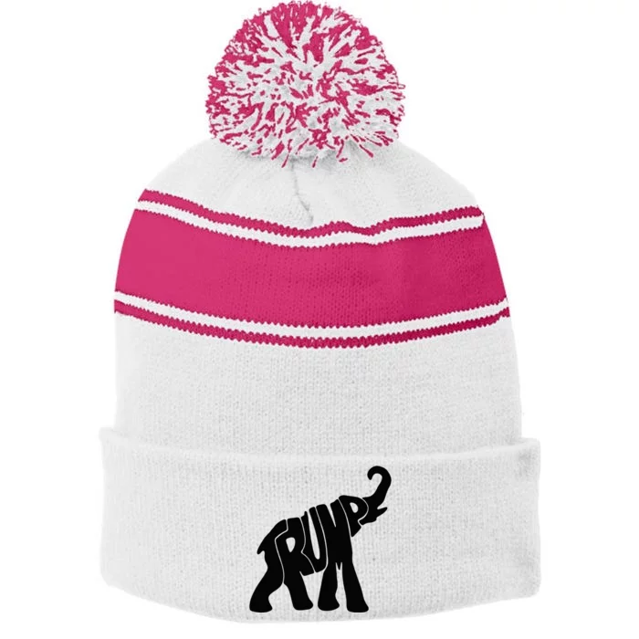 Elehphant Trump Stripe Pom Pom Beanie