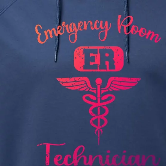 Er Tech Emergency Room Technologists Technicians Gift Performance Fleece Hoodie