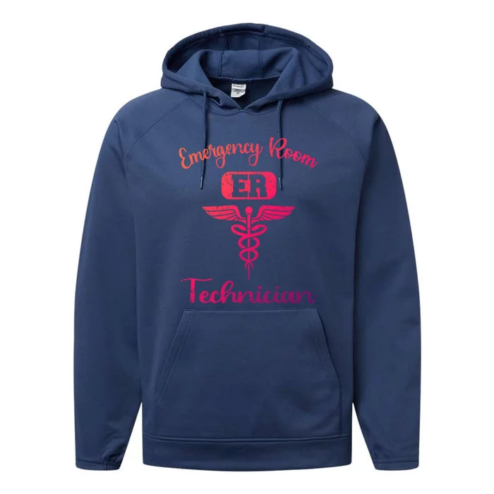 Er Tech Emergency Room Technologists Technicians Gift Performance Fleece Hoodie