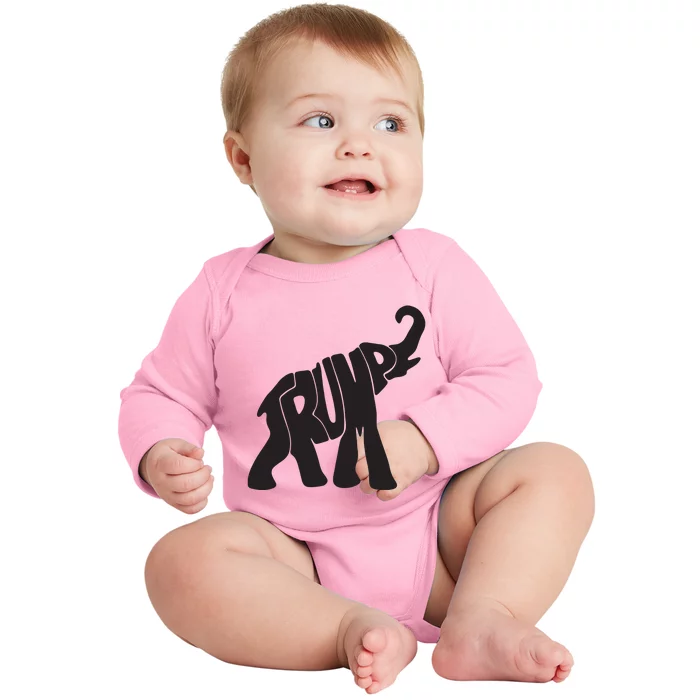 Elehphant Trump Baby Long Sleeve Bodysuit