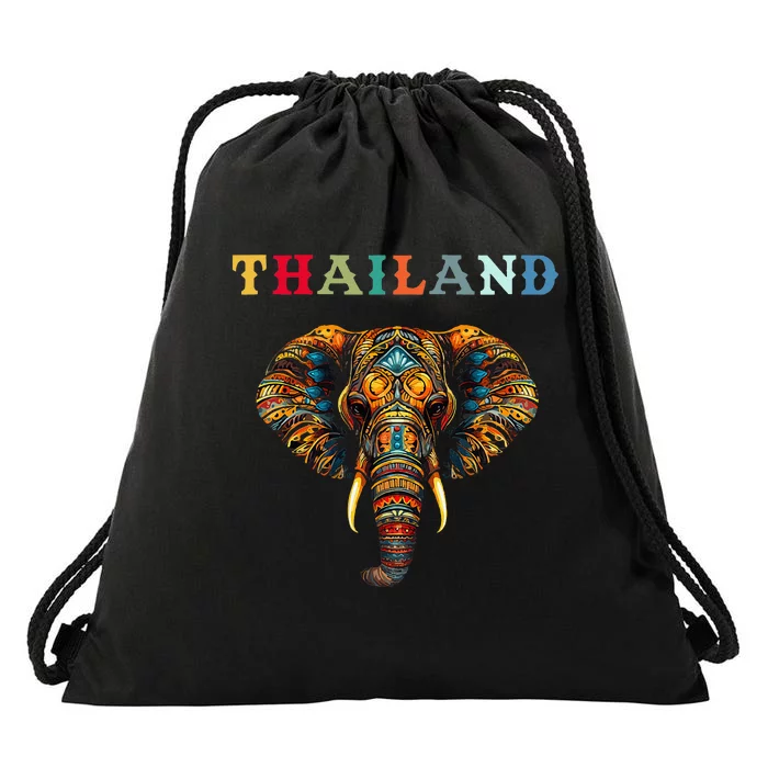 Elephant Thailand Drawstring Bag