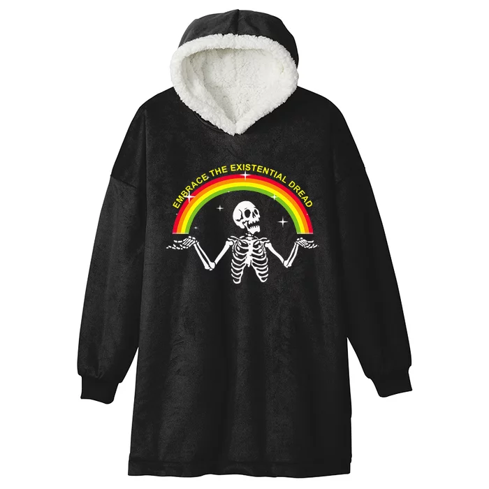 Embrace The Existential Dread Apparel Hooded Wearable Blanket