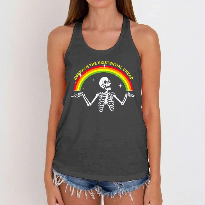 Embrace The Existential Dread Apparel Women's Knotted Racerback Tank