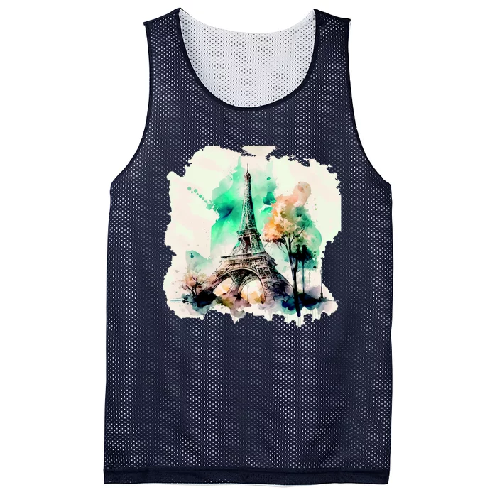 Eiffel Tower Mesh Reversible Basketball Jersey Tank