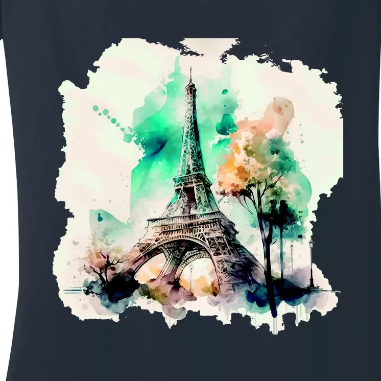 Eiffel Tower Women's V-Neck T-Shirt