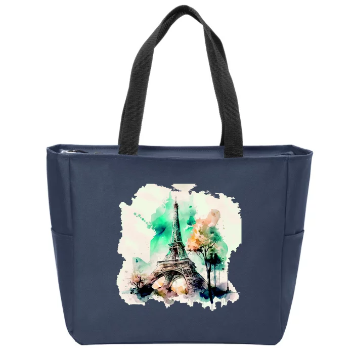 Eiffel Tower Zip Tote Bag