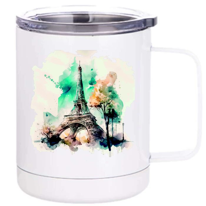 Eiffel Tower Front & Back 12oz Stainless Steel Tumbler Cup