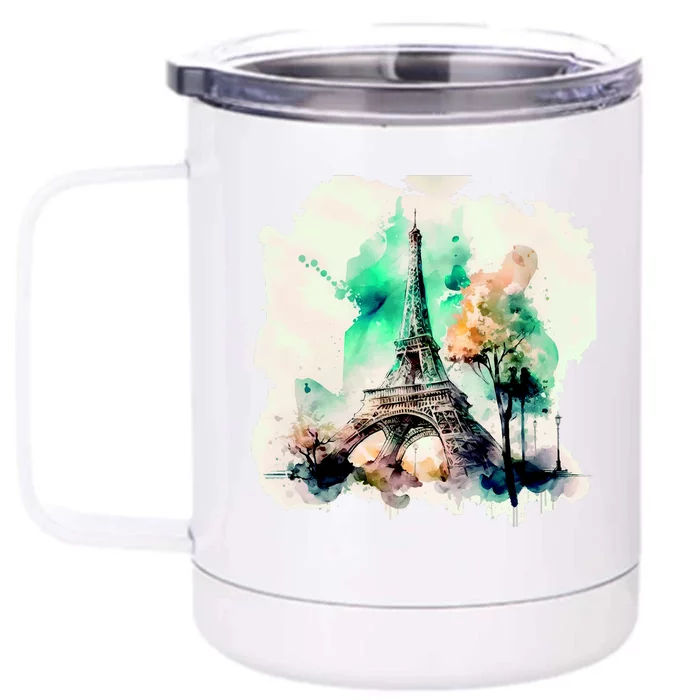 Eiffel Tower Front & Back 12oz Stainless Steel Tumbler Cup