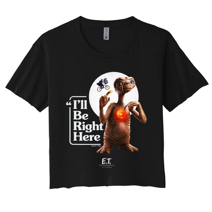 E.T. The Extraterrestrial ILl Be Right Here Moon Glow Women's Crop Top Tee