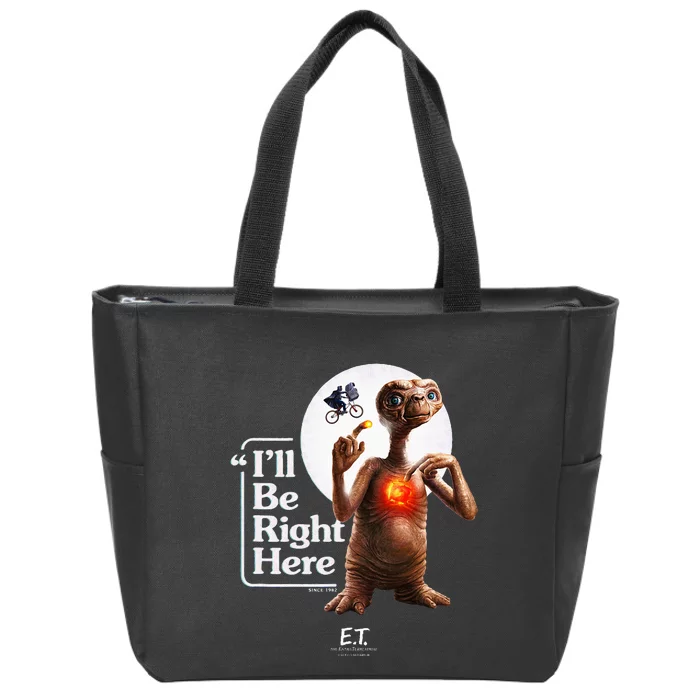 E.T. The Extraterrestrial ILl Be Right Here Moon Glow Zip Tote Bag