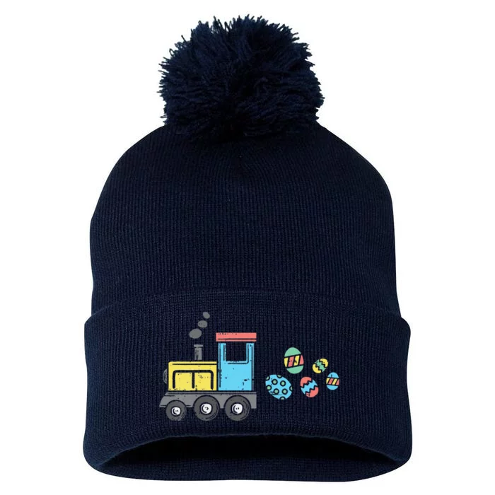 Easter Train Eggs Cute Steam Locomotive Pom Pom 12in Knit Beanie