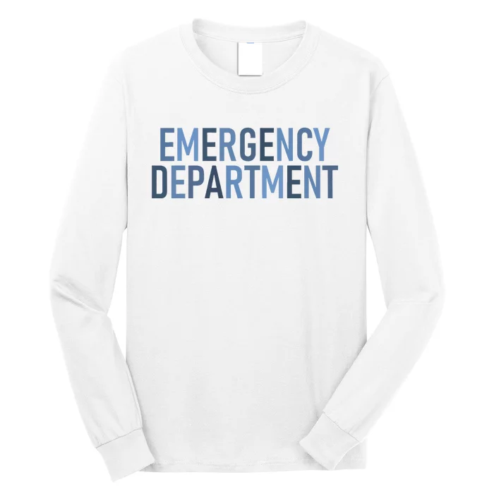 Er Tech Emergency Department Technician Emergency Nurse Long Sleeve Shirt