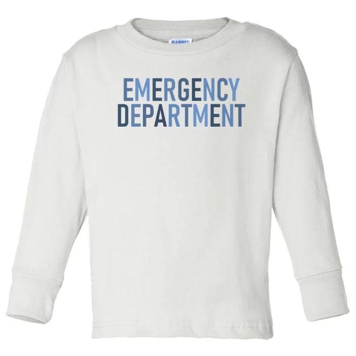 Er Tech Emergency Department Technician Emergency Nurse Toddler Long Sleeve Shirt