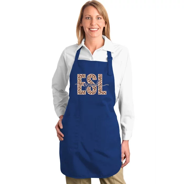 Esl Teacher Esl Squad Gift Full-Length Apron With Pocket