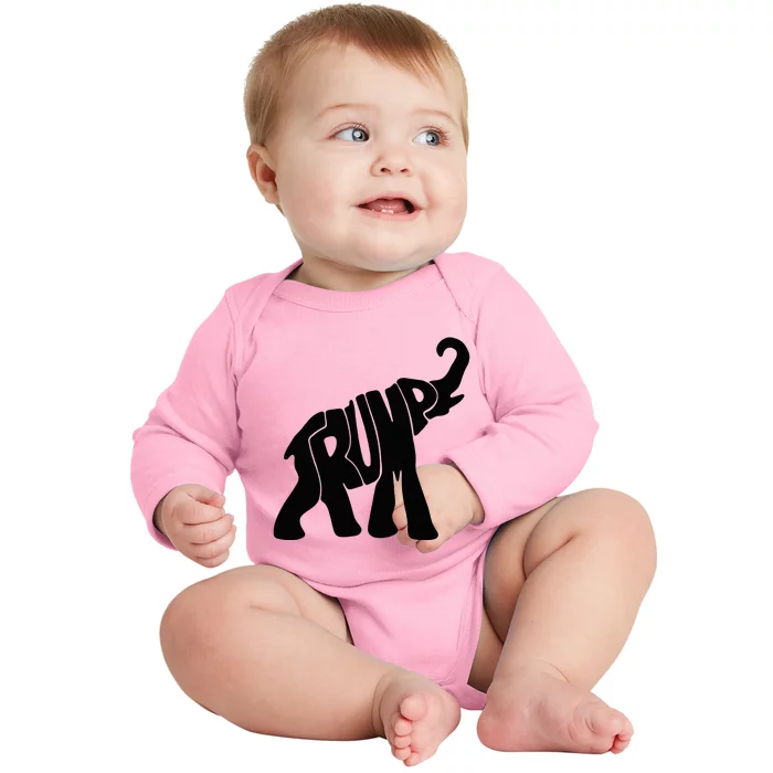 Elehphant Trump Baby Long Sleeve Bodysuit