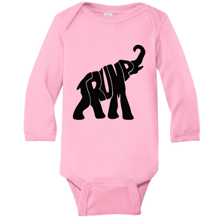 Elehphant Trump Baby Long Sleeve Bodysuit