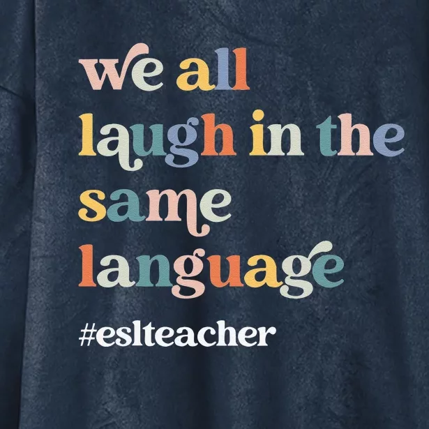 ESL Teacher ESOL Student Cute Retro Back To School First Day Funny Hooded Wearable Blanket