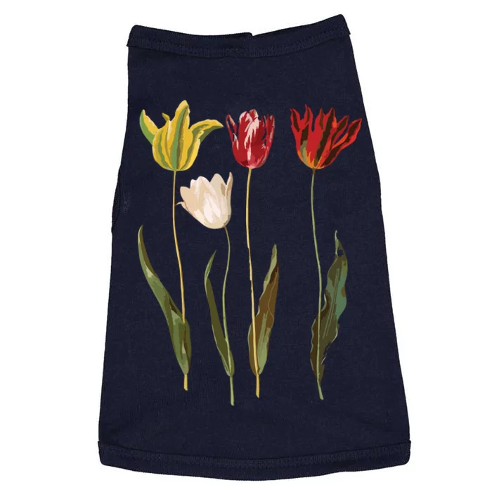 Elegant Tulips Flower Antique Plants Botanical Vintage Gift Doggie Tank