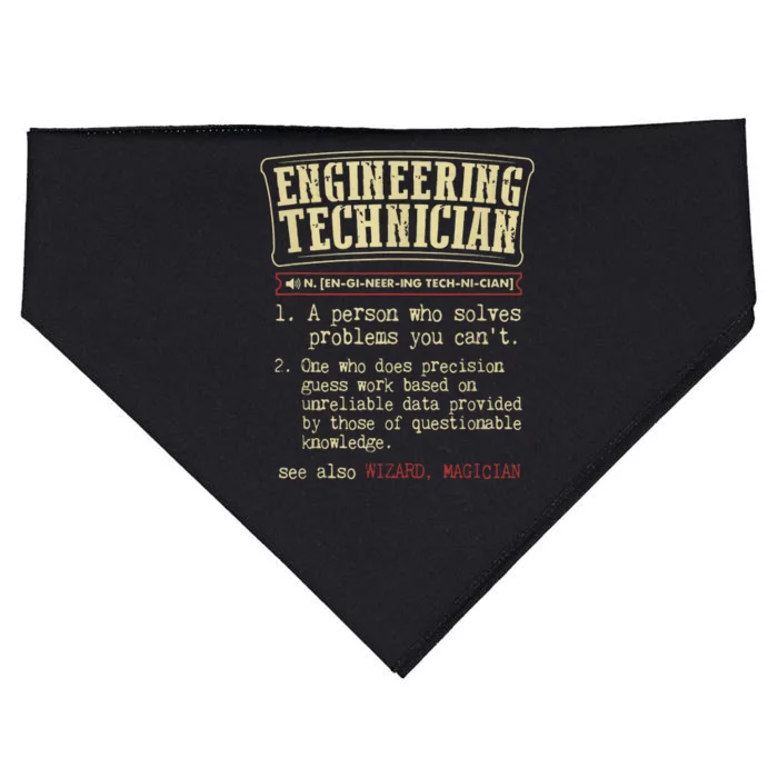 Engineering Technician Funny Definition USA-Made Doggie Bandana