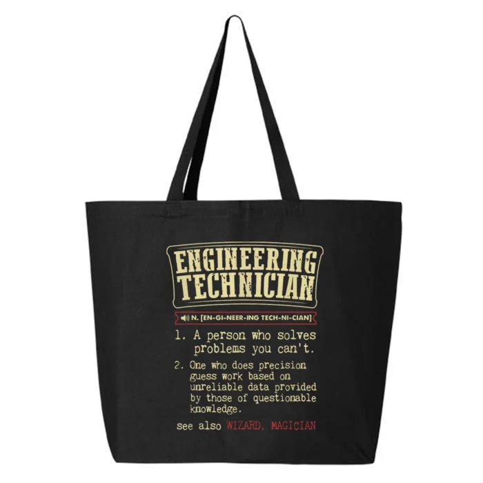 Engineering Technician Funny Definition 25L Jumbo Tote