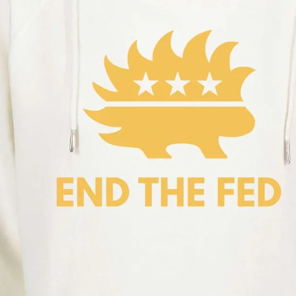 End The Fed Libertarian Porcupine Anti Federal Reserve Gift Womens Funnel Neck Pullover Hood