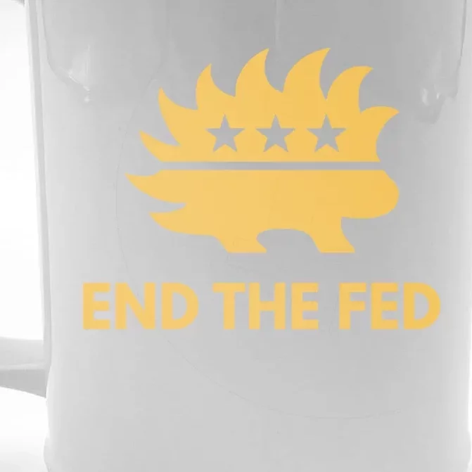 End The Fed Libertarian Porcupine Anti Federal Reserve Gift Front & Back Beer Stein