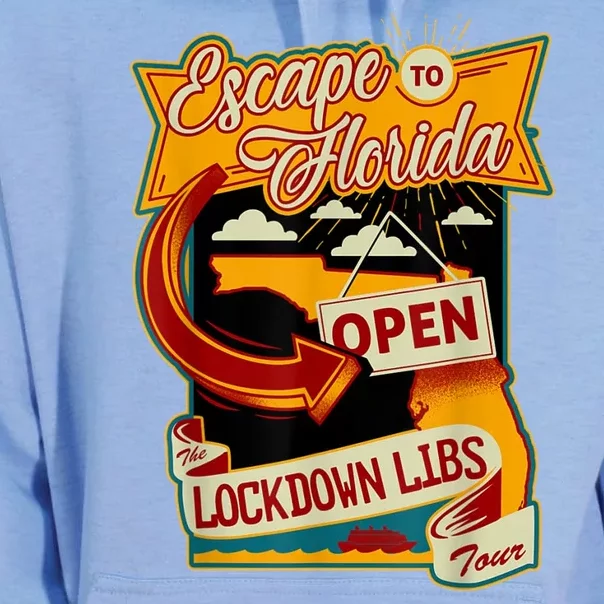 Escape To Florida Open The Lockdown Libs Tour Unisex Surf Hoodie