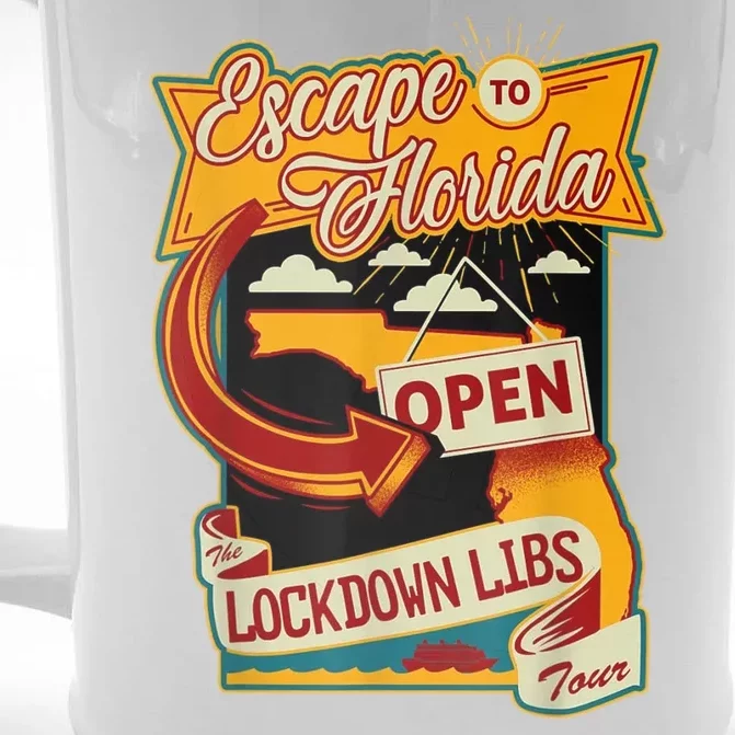 Escape To Florida Open The Lockdown Libs Tour Front & Back Beer Stein