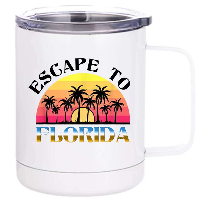 Escape To Florida Front & Back 12oz Stainless Steel Tumbler Cup