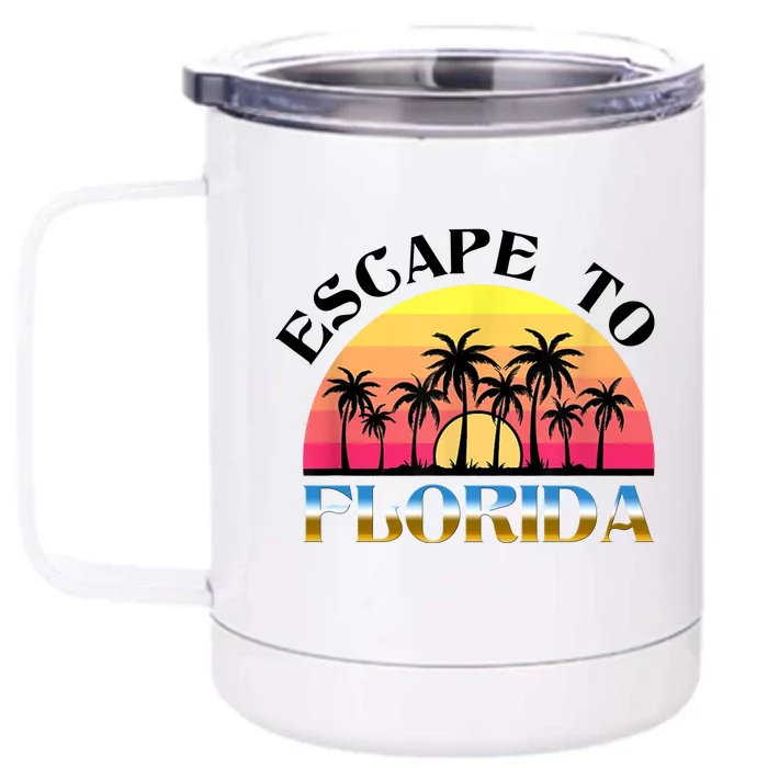 Escape To Florida Front & Back 12oz Stainless Steel Tumbler Cup