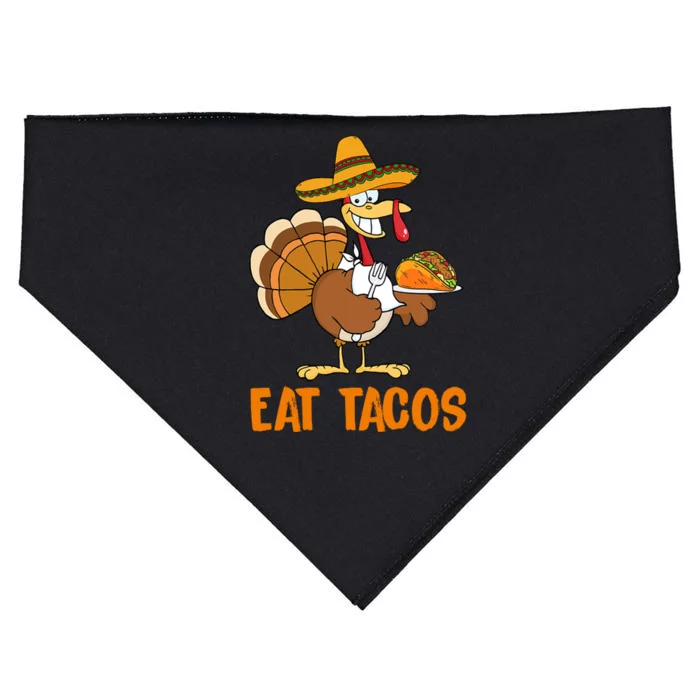 Eat Tacos Funny Turkey Thanksgiving Holiday USA-Made Doggie Bandana