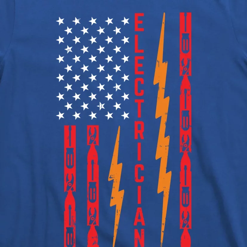 Electrician Tools Flash American Flag Funny Electricians Great Gift T-Shirt