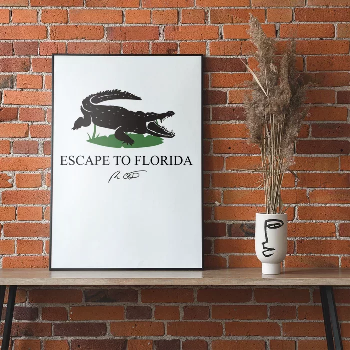 Escape To Florida Ron Desantis Us Flag Vintage Funny Poster